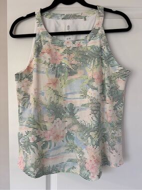 Tommy Bahama island Zine Floral Tank Top - White, Green & Pink